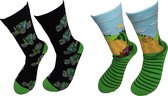 Verjaardag cadeau - 2 Paar Sokken - Leuke sokken - boer - Vrolijke sokken - Luckyday Socks - Sokken tractor - Aparte Sokken - Socks waar je Happy van wordt - Maat 41-47