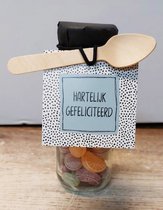 Gefeliciteerd-hartelijk gefeliciteerd-cadeau-verjaardag-geslaagd-flesje-snoep