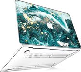 Geschikt voor MacBook Air Cover - Hoesje geschikt voor MacBook Air 13 inch 2010 / 2017 - Hardcase Marmer Groen