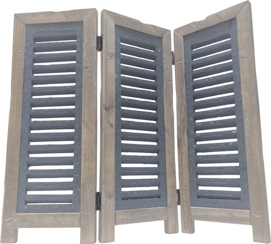 Raamscherm hout 52 cm - landelijke shutter als raam scherm blauw | Inspiring Minds - Inspiring Minds