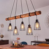 Belaniain.nl -  vintge Scandinavisch Boho-stijl  E27 fitting,hanglamp zwart, bruin, 5 lichts,Industrieel, modern, retro hanglamp voor  Eetkamer, slaapkamer, woonkamer