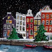 Kerstkaarten Amsterdam - (Mix 3) - 10 verschillende kaarten - inclusief enveloppen - Christmas cards - Amsterdamse grachtenpanden - winterkaarten - kunst kaarten kerst