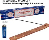 Nag Champa Wierook - Vardaan Wierookhouder & Aansteker - Agarbatti klassiek staafjes + Vardaan Aansteker + Vardaan Wierookhouder