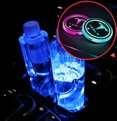 JP-CarParts - Slimme Lichtgevende Tesla Model S 3 X Y Onderzetters LED - USB Oplaadbaar - 7 Verschillende Kleuren Licht - Auto Sfeerverlichting - 2 stuks