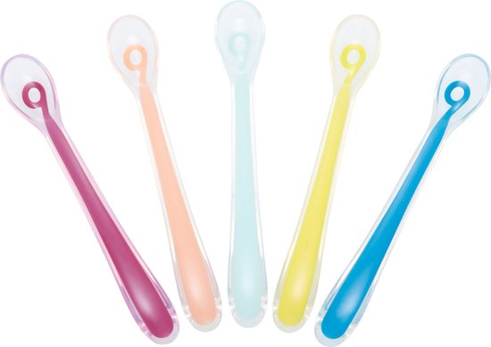 Lot de 4 cuillères 1er repas Béaba en silicone Rainbow - Achat