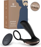 SweetyToys - Prostaat Vibrator Mannen - Stimulator met Afstandsbediening - Buttplug & Cockring - Zwart