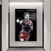 Wallyard - Lionel Messi - Wall art - 80x120 cm - premium glass - inlc. muur bevestiging