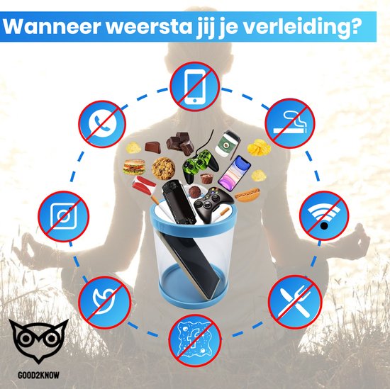Good2know Telefoon Kluis met Tijdslot - Stoppen met Roken - Timer – Kluis - Opbergdoos - Kitchen Safe - Blauw – meer Focus & Zelfdiscipline