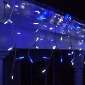 Kerst Gordijn 4 Meter - Blauw / Wit