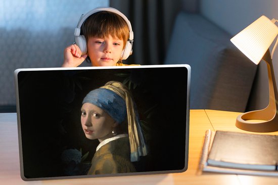 Sticker ordinateur portable - 17,3 pouces - Fille à la perle - Vermeer - Plantes