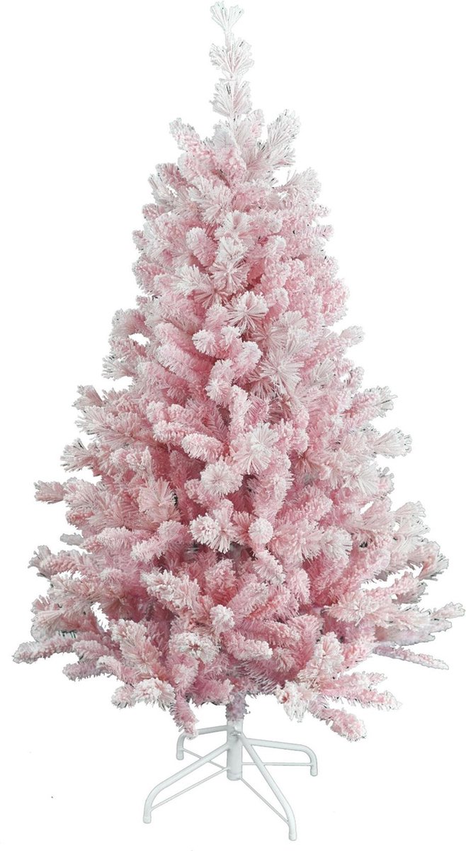 Kunstkerstboom Teddy Pink Flocked 150cm - roze