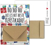Geldkaart met mini Envelopje -> Kerst - No: 04 (HoHoHo dit is het Beste KerstKado - Kadootjes in verschillende kleuren) - LeuksteKaartjes.nl by xMar