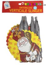 Sinterklaas Verticale Slinger - Zilver / Geel / Rood - Karton - 1.4 Meter - Vlaggenlijn