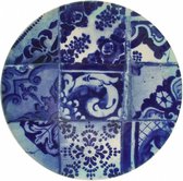 Kitchen trend - servies - onderbord -  blauw - aardewerk - 34,6 cm rond