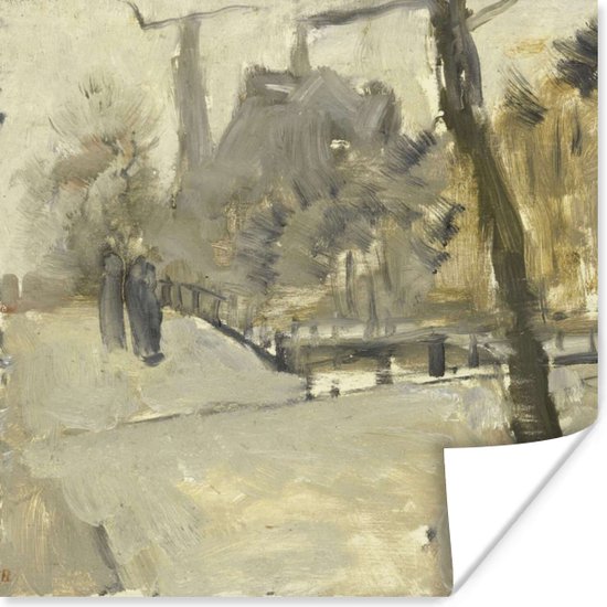 Poster De Leidsegracht te Amsterdam - Schilderij van George Hendrik Breitner - 30x30 cm