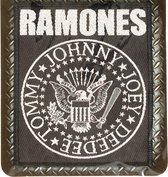 Ramones Classic Seal Logo Standard Woven Patch Embleem Zwart/Wit- Officiële Merchandise