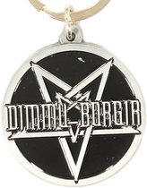 Dimmu Borgir Pentagram Metalen Die Cast Relief Logo Sleutelhanger Zilver/Zwart