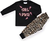 Fun2Wear - Pyjama Girl Power - Zwart - Maat 140 - Meisjes