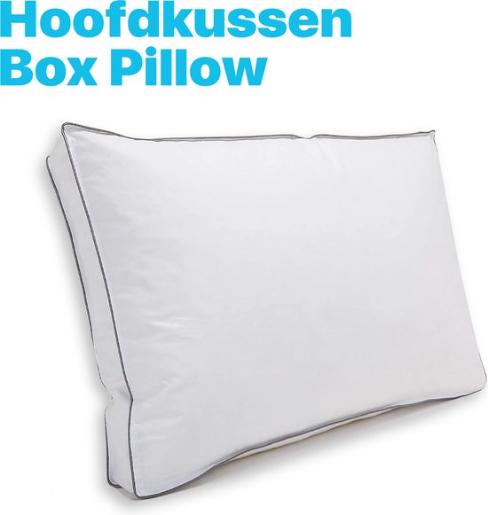 Box Pillow - Oreiller - OrthoMedic Box Pillow - Box Pillow - Fibre de polyester 3D - Rembourrage d'oreiller de 900 grammes - Oreiller résilient - Ventilé et lavable - 50x60x10 cm