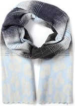 Dielay - Warme Sjaal Panterprint - 190x65 cm - Zwart Blauw