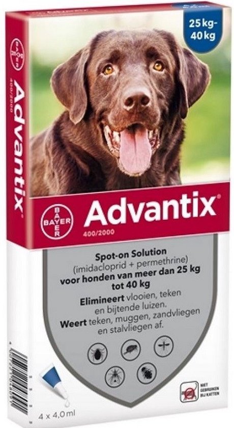 Bayer Advantix Vlooien & Teken Pipetten - Hond 25 tot 40kg - 6 stuks