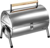 Draagbare Barbeque Grill RVS - BBQ - Houtskoolbarbecue - Compact Formaat - Open & Gesloten - 2 Grillplaten - Roestvrij Staal