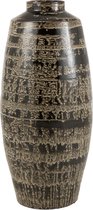 Vaas - vase spotted ceramic bl/wh large - black - 49x49x105