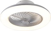 QAZQA clima - Dimbare LED Plafondventilator met Verlichting | Lamp en Afstandsbediening - 1 lichts - Ø 550 mm - Zilver - Woonkamer | Slaapkamer | Keuken