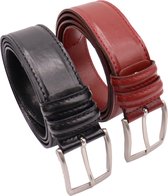 Safekeepers - heren riem - mannen riem - ceintuur heren - broekriem heren - Zwart en Bordeaux Rood