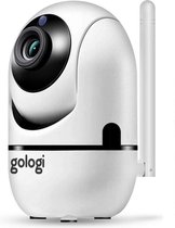 Gologi - Beveiligingscamera - Babyfoon - Baby camera - Huisdiercamera - Ip camera - WiFi - Beweeg en geluidsdetectie - Werkt met app -  Wit