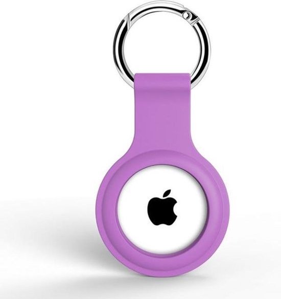 Jumada's Sleutelhanger voor Apple AirTag - AirTag Beschermhoesje - Apple AirTag Hoes - Siliconen - Paars