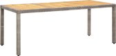 Tuintafel 190x90x75 cm poly rattan en acaciahout grijs