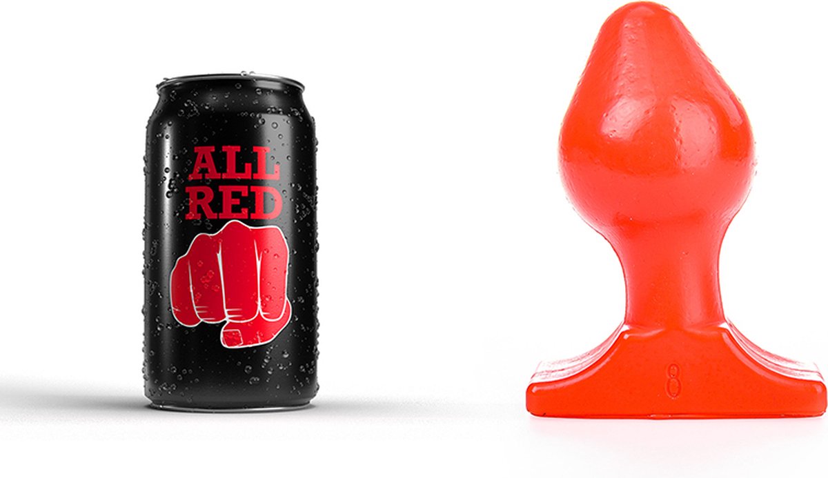 Goedkoopste All Red Buttplug 16 x 8 cm - rood