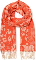 Warme Sjaal Panterprint - 180x70 cm - Oranje