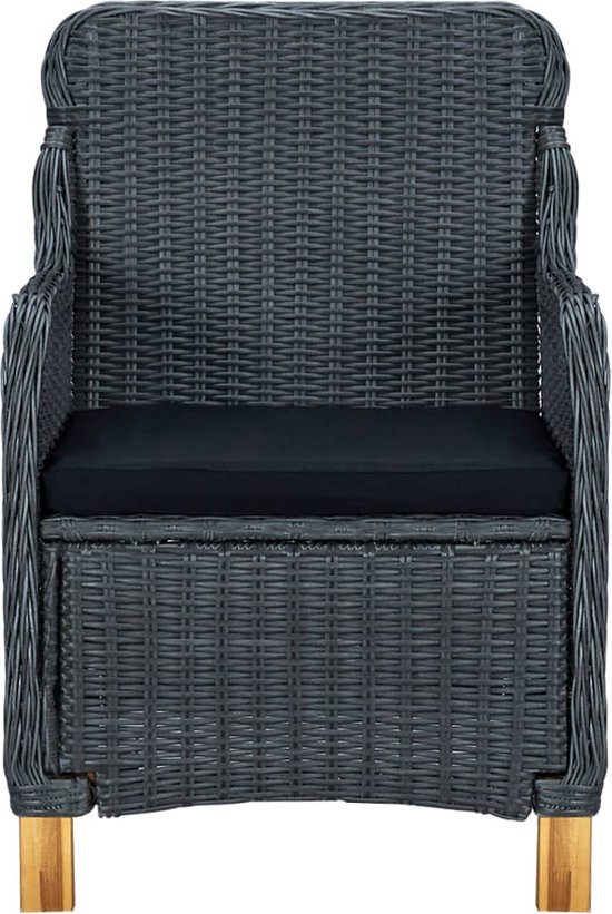 vidaXL Ensemble de jardin 9 pièces avec coussins Poly rotin gris foncé