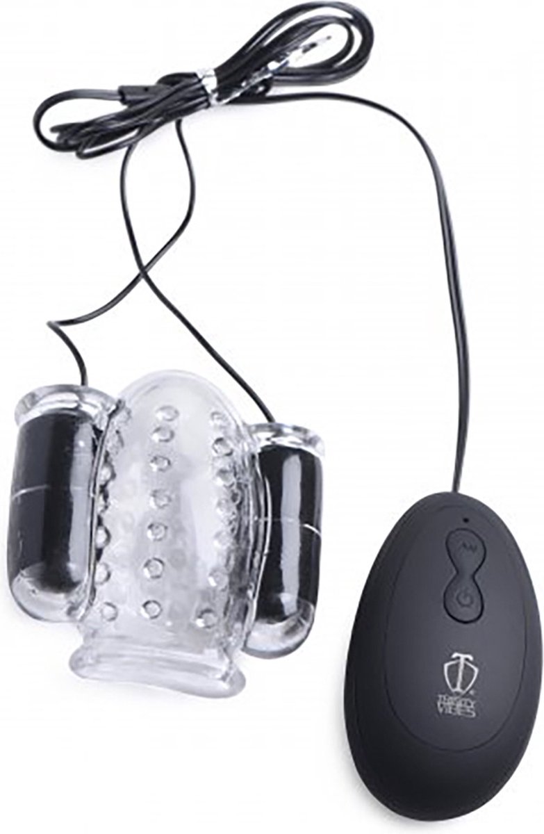 XR Brands Deluxe Dual Vibrating Head Teaser clear