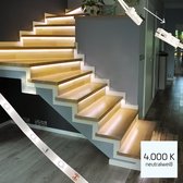 LED.nl® LED Trapverlichting set met bewegingssensor - 15 x LED strip 80 cm - Koel wit licht
