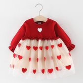 Baby Garden kerstjurkje hartjes maat 74 - rood