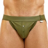 Modus Vivendi - Leather Legacy Jockstrap Khaki - Maat M - Heren Jockstrap - Mannen Ondergoed - Nep leer