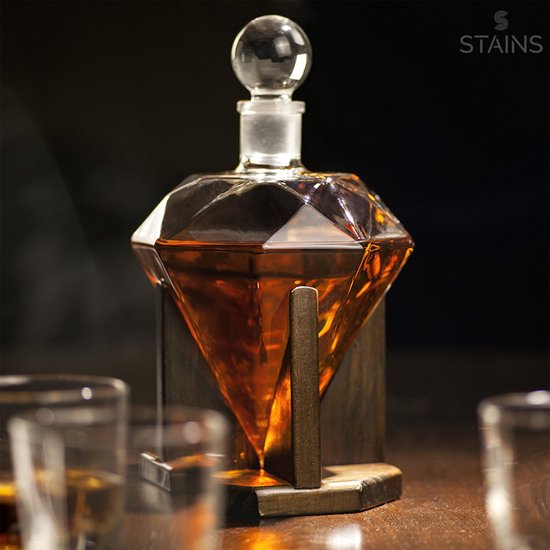 huilen Stoel Master diploma STAINS - Whiskey Karaf Diamant - Whiskey Set Deluxe - Whiskey Decanter -  Luxe Whisky... | bol.com
