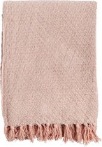 Hoyz | Double Check Soft Roze Throw | 130 X 170 | Sierkussen Voor Woonkamer Of Slaapkamer