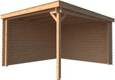 Houten overkapping lessenaars dak 350 x 350cm