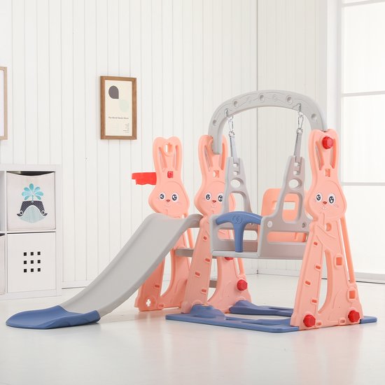 Kimbosmart Toboggans Aire De Jeux Pour Enfants 4 En 1 Toboggan Et Balancoire En Bois Bol Com