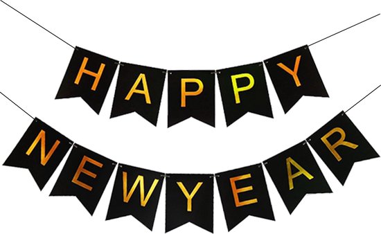 Happy New Year Versiering Slingers 2023 Oud En Nieuw Feest Artikelen  Decoratie Helium... | bol.com