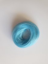 Haarstuk kort elastiek Messy Bun crunchie knot Licht Blauw elegant stijl