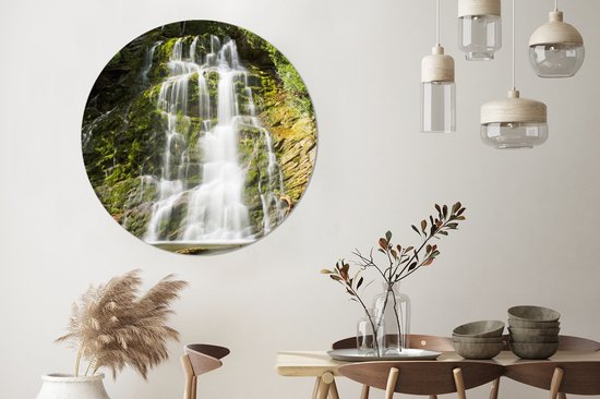 Cercle mural - Cercle mural - Cascade dans le Parc National Forillon au Canada - Aluminium - ⌀ 120 cm - Intérieur et Extérieur XXL