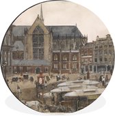 WallCircle - Wall Circle - Le barrage d' Amsterdam - Peinture de George Hendrik Breitner - Aluminium - Dibond - ⌀ 140 cm - Intérieur et extérieur