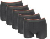 Men Boxershort 5 pack effen zwart met rode streep in tailleband size - XXL