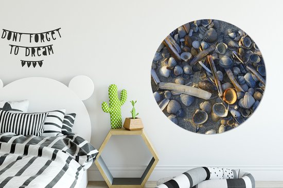 WallCircle - Wall Circle - Wall Circle Indoor - Coquillages sur la Plage de Vlieland - 120x120 cm - Décoration murale - Peintures Ronds XXL