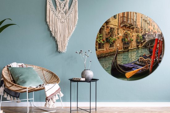 Autocollant de papier peint cercle mural Venetië ⌀ 120 cm / cercle de papier peint / cercle mural / cercle vivant - auto-adhésif et coupe ronde